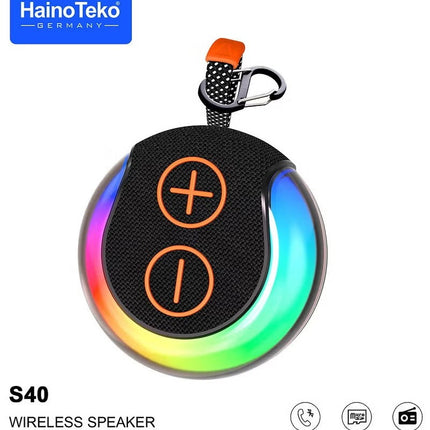 Haino Teko S40 Portable Wireless Bluetooth Speaker RGB Lighting Black