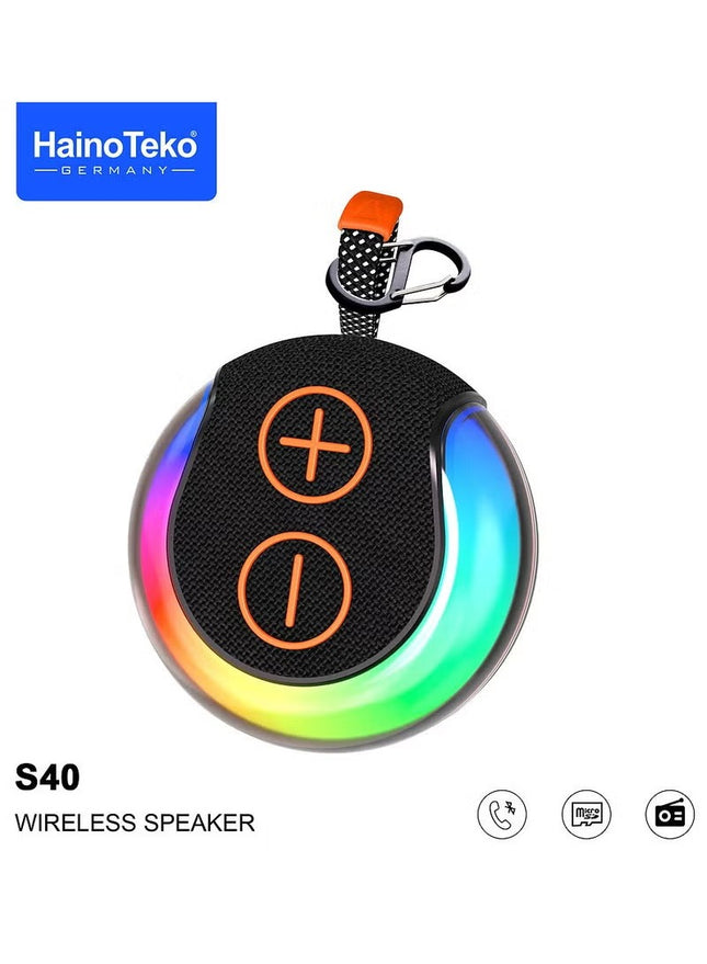 Haino Teko S40 Portable Wireless Bluetooth Speaker RGB Lighting Black