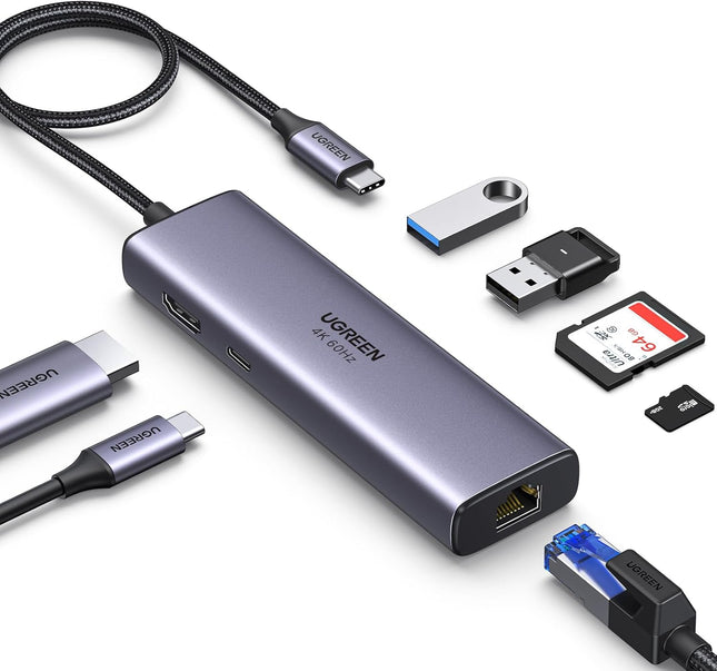 UGREEN Revodok USB C Hub 7 in 1 with [Ethernet and Card Reader]