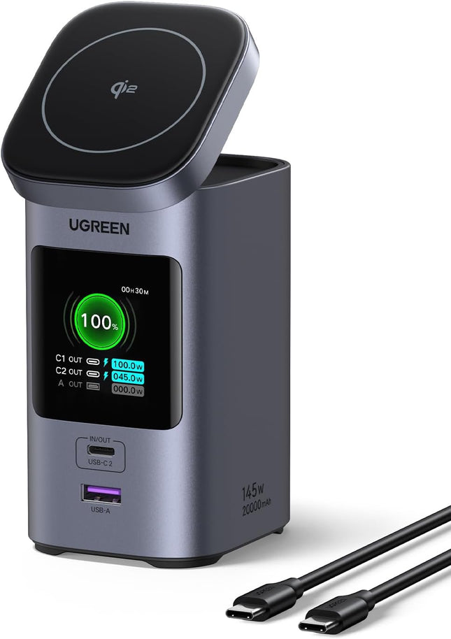 UGREEN Nexode Power Bank 20000mAh 145W Qi2 Certified 15W Wireless Fast Charging