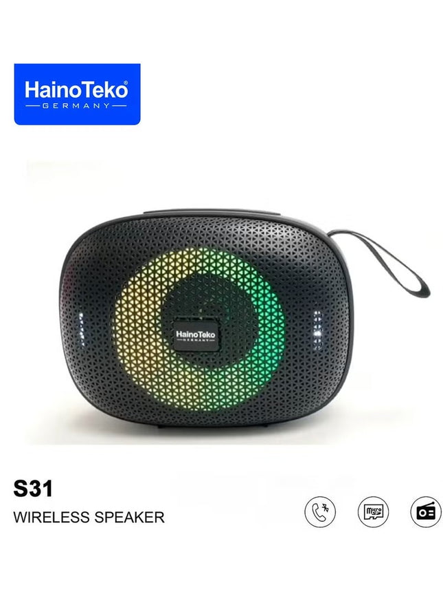 Haino Teko Germany S31 Portable Wireless Bluetooth Speaker Black