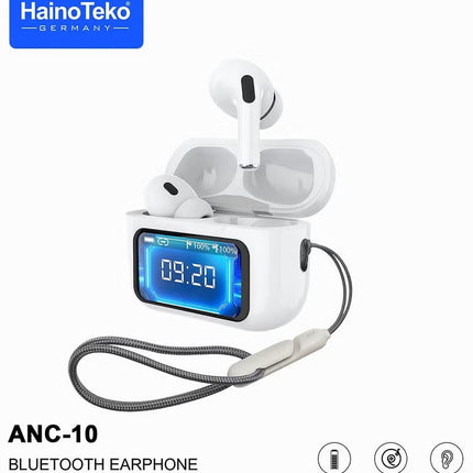 Haino Teko Germany ANC10 Wireless Earbuds Digital Display White