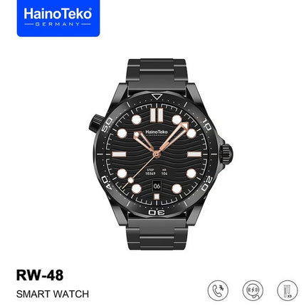 Haino Teko Germany RW 48 Smart Watch With Round Shape AMOLED Display Black