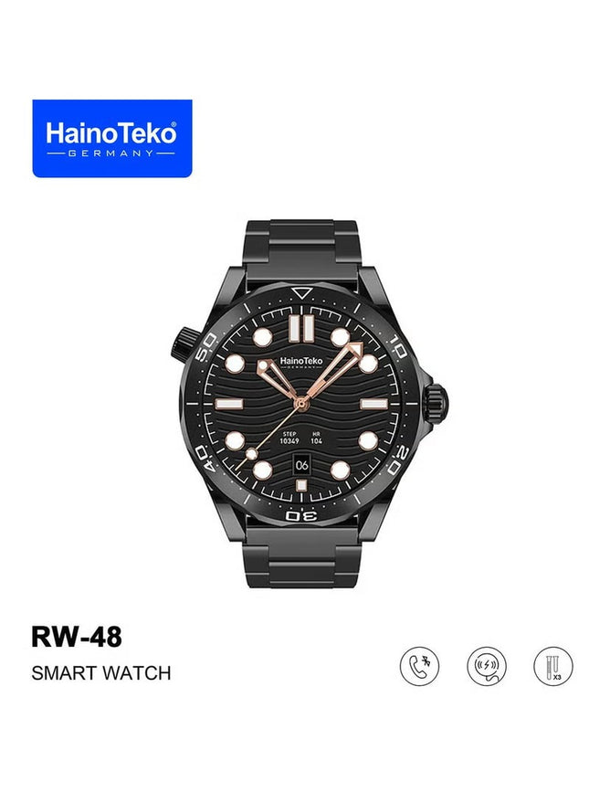 Haino Teko Germany RW 48 Smart Watch With Round Shape AMOLED Display Black