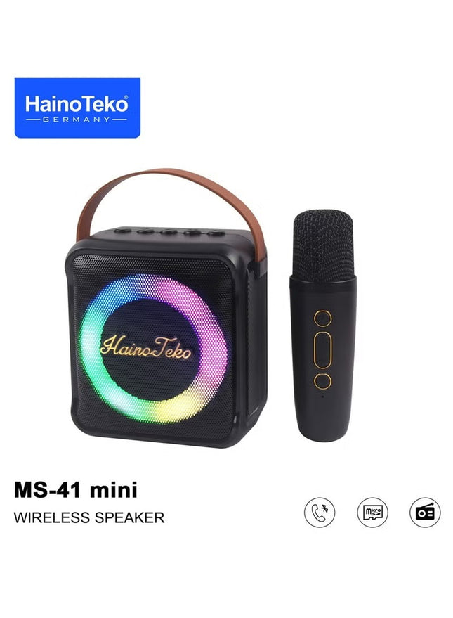 Haino Teko Germany MS 41 Mini Wireless Speaker with Mic Black