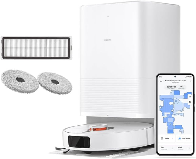 Xiaomi Robot Vacuum X20 Pro with 7000Pa Suction power, All-in-One Station, Auto Mop washing