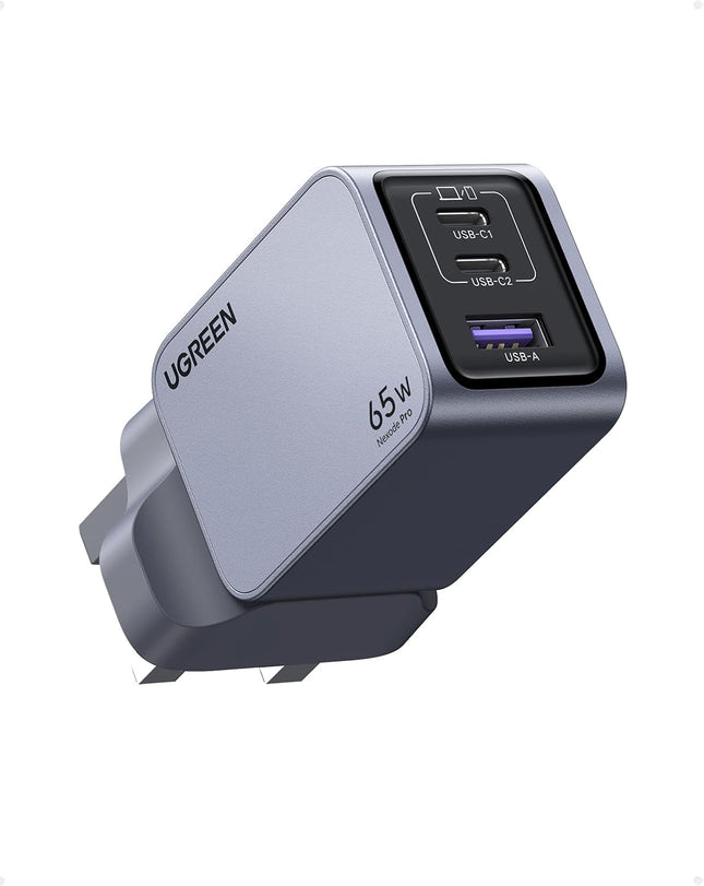 UGREEN Nexode Pro 3-Port 65W USB C Charger, Type-C