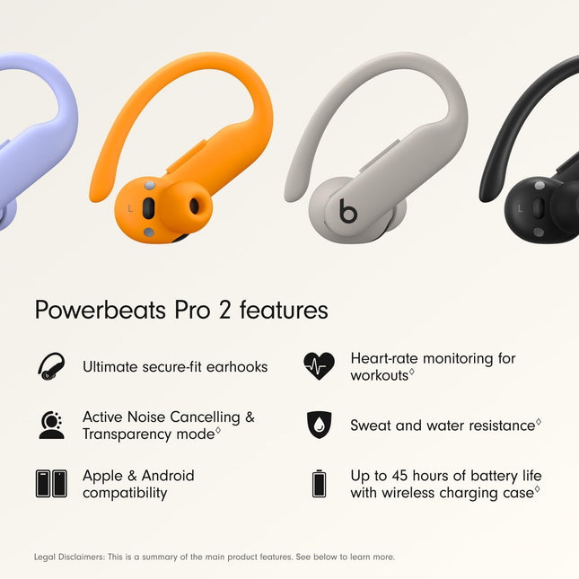 Beats Powerbeats Pro 2 Wireless Bluetooth Earbuds – Noise Cancelling white