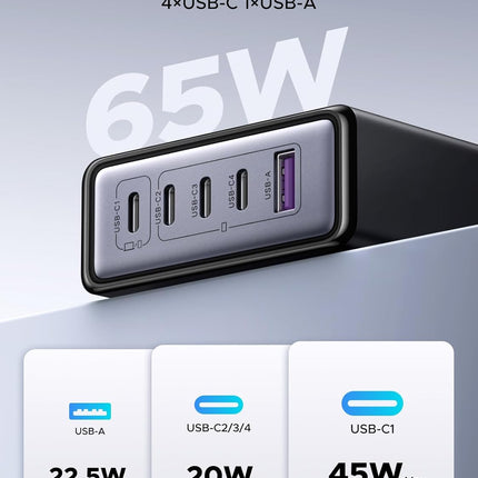 UGREEN Nexode 65W 5-Port USB-C Charging Station