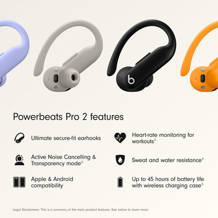 Beats Powerbeats Pro 2 Wireless Bluetooth Earbuds – Noise Cancelling Black