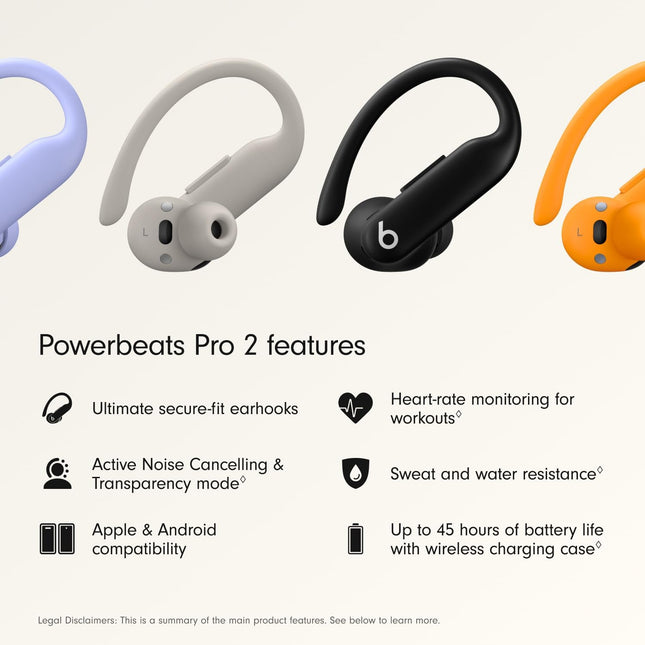 Beats Powerbeats Pro 2 Wireless Bluetooth Earbuds – Noise Cancelling Black