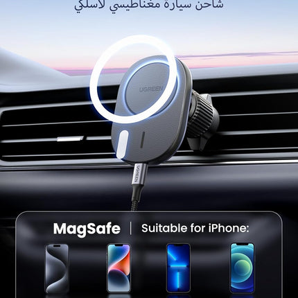 UGREEN iPhone 16 Pro Magsafe Car Wireless Charger Holder 2-in-1 Car Cradle