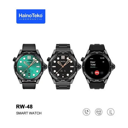 Haino Teko Germany RW 48 Smart Watch With Round Shape AMOLED Display Black