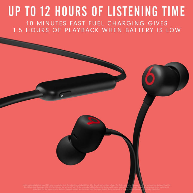 Beats Flex Wireless Neckband Earphones , Magnetic Earbuds, Class 1 Bluetooth  Black