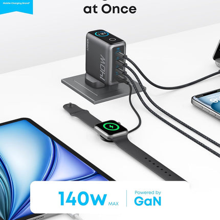 Anker 140W USB C Charger, Laptop Charger, 4-Port Multi-Device