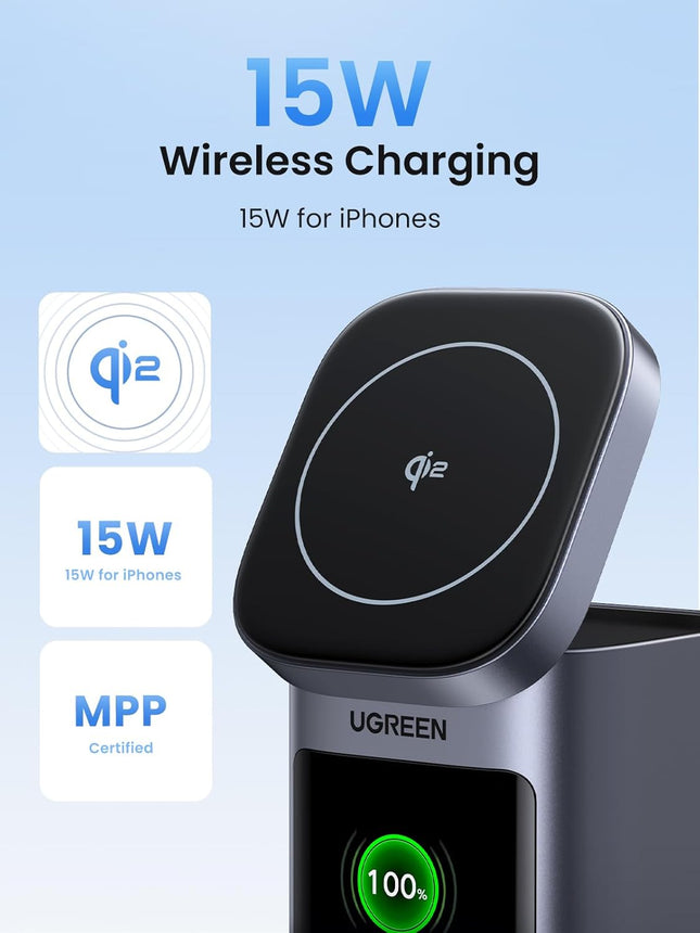 UGREEN Nexode Power Bank 20000mAh 145W Qi2 Certified 15W Wireless Fast Charging