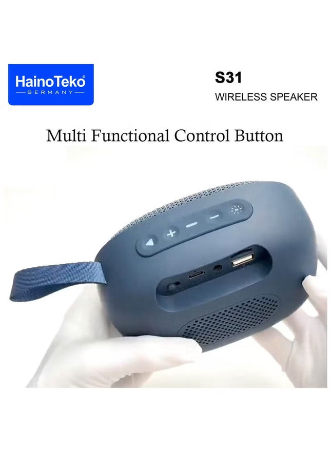 Haino Teko Germany S31 Portable Wireless Bluetooth Speaker Black