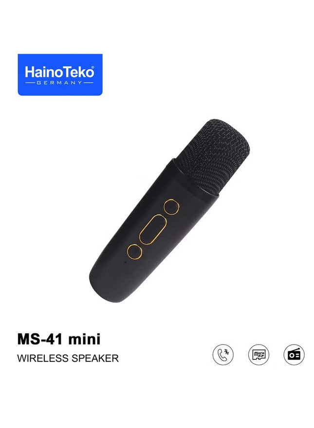 Haino Teko Germany MS 41 Mini Wireless Speaker with Mic Black