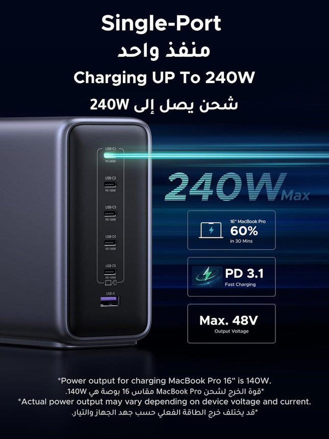 UGREEN Nexode 500W 6-Ports Type C Charging Station