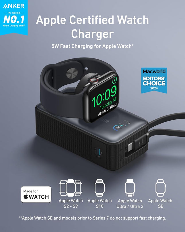 Anker MagGo Power Bank for Apple Watch, Officially Certified 10,000mAh