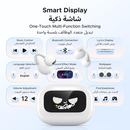 UGREEN ClipBuds Magic, Bluetooth Earbuds with Fun Smart Display