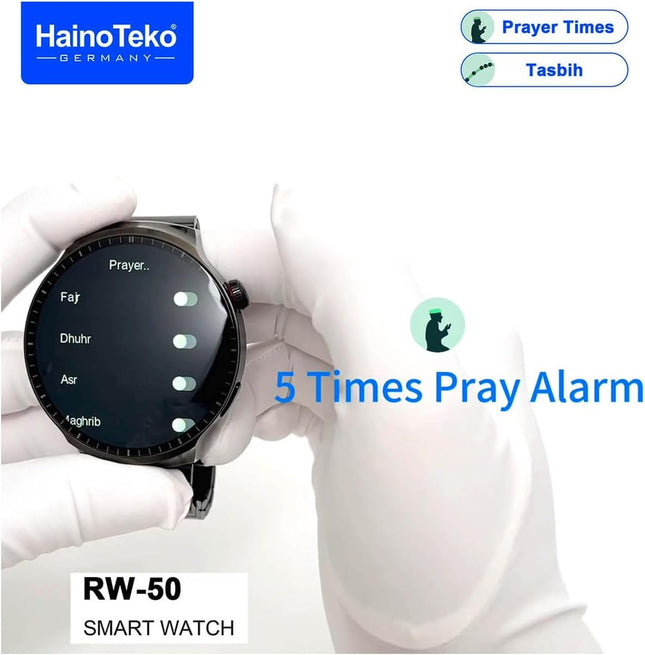 Haino Teko Germany RW50 Super Max Round Shape Curved Amoled Watch Black