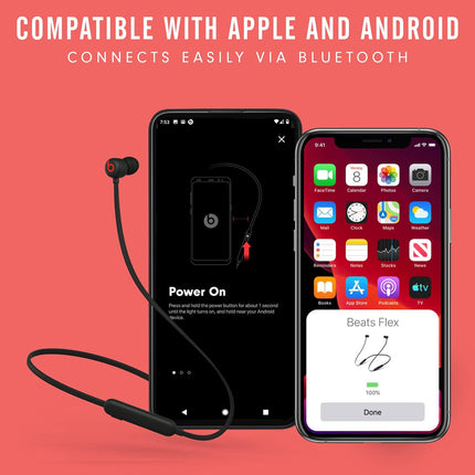 Beats Flex Wireless Neckband Earphones , Magnetic Earbuds, Class 1 Bluetooth  Black