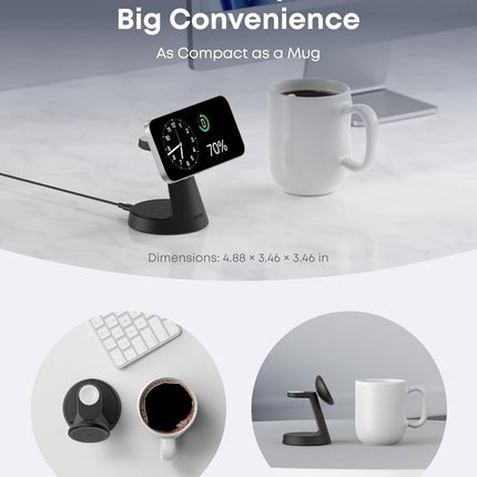 Anker MagGo Magnetic Wireless Charger (Dock Stand), 3-in-1 Qi2