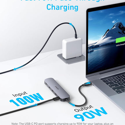 Anker USB-C Hub (5-in-1), 4K@30Hz HDMI with 100W