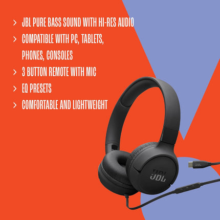 JBL Tune 520C USB-C Wired Headphones