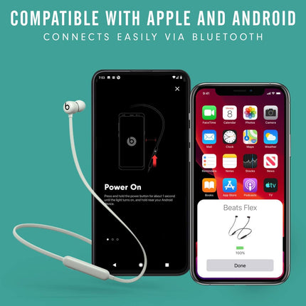 Beats Flex Wireless Neckband Earphones , Magnetic Earbuds, Class 1 Bluetooth  Grey