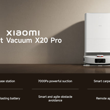 Xiaomi Robot Vacuum X20 Pro with 7000Pa Suction power, All-in-One Station, Auto Mop washing