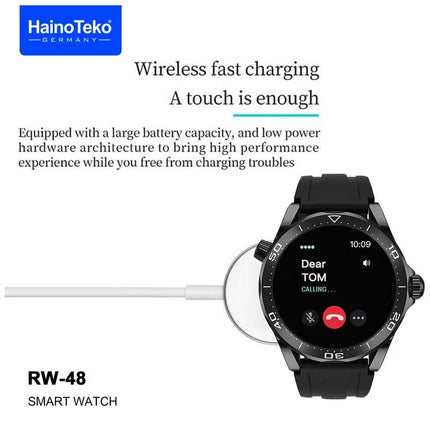 Haino Teko Germany RW 48 Smart Watch With Round Shape AMOLED Display Black