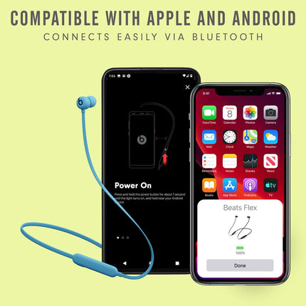 Beats Flex Wireless Neckband Earphones , Magnetic Earbuds, Class 1 Bluetooth  Blue