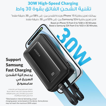 Anker Zolo Power Bank, 10,000mAh 30W Max Fast Portable Charger