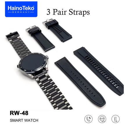 Haino Teko Germany RW 48 Smart Watch With Round Shape AMOLED Display Black