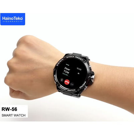 Haino Teko Germany RW 56 Round Shape AMOLED Display Smart Watch Black