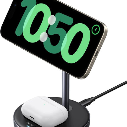UGREEN MagFlow Qi2 Wireless Charger 15W, 2 in 1