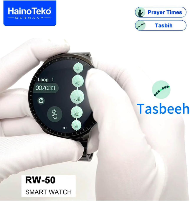 Haino Teko Germany RW50 Super Max Round Shape Curved Amoled Watch Silver