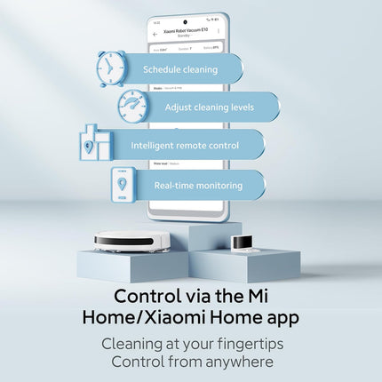 Xiaomi Robot Vacuum E10 | Slim Powerful Suction Fan Blower- 4000pa  White