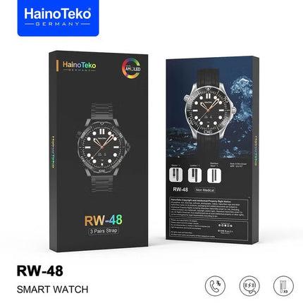 Haino Teko Germany RW 48 Smart Watch With Round Shape AMOLED Display Black