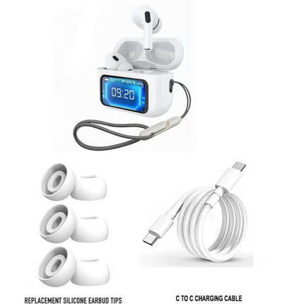 Haino Teko Germany ANC10 Wireless Earbuds Digital Display White