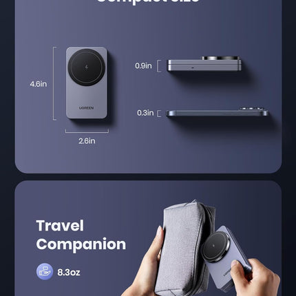 UGREEN MagFlow Wireless Charger 15W, 2 in 1 Magnetic Charging