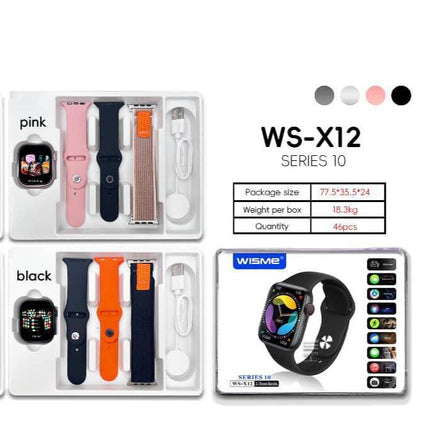 Wisme WS-X12 Smartwatch | 3-in-1 Strap Set, Fitness Tracking & Health Monitoring, Smartwatch for men